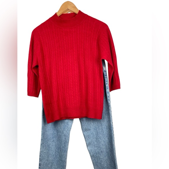 Cashmere sweater short sleeve for spring, red small cashmere sweater - Picture 3 of 5